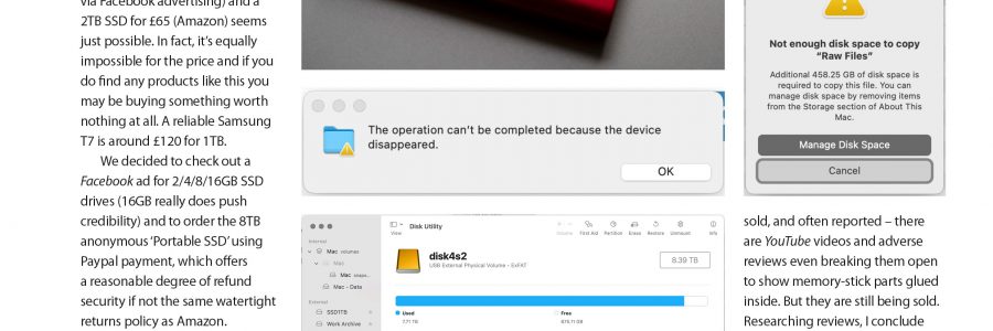 Fake SSD drives hit Walmart in USA